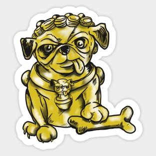 Gold Guardian Pug Foo Dog Sticker